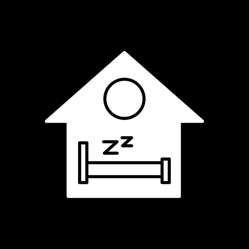 ícone invertido do glifo do sono vetor