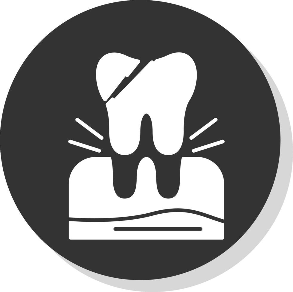dente Extração glifo cinzento círculo ícone vetor
