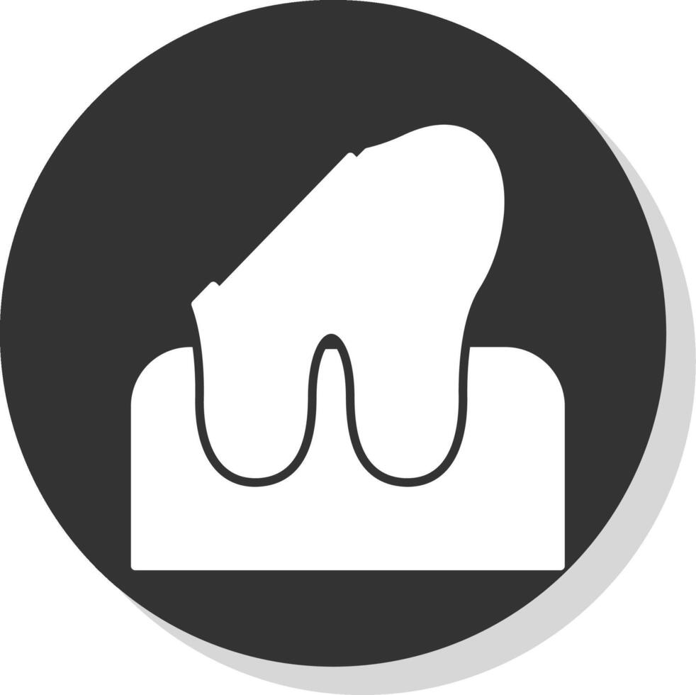 dental cárie glifo cinzento círculo ícone vetor