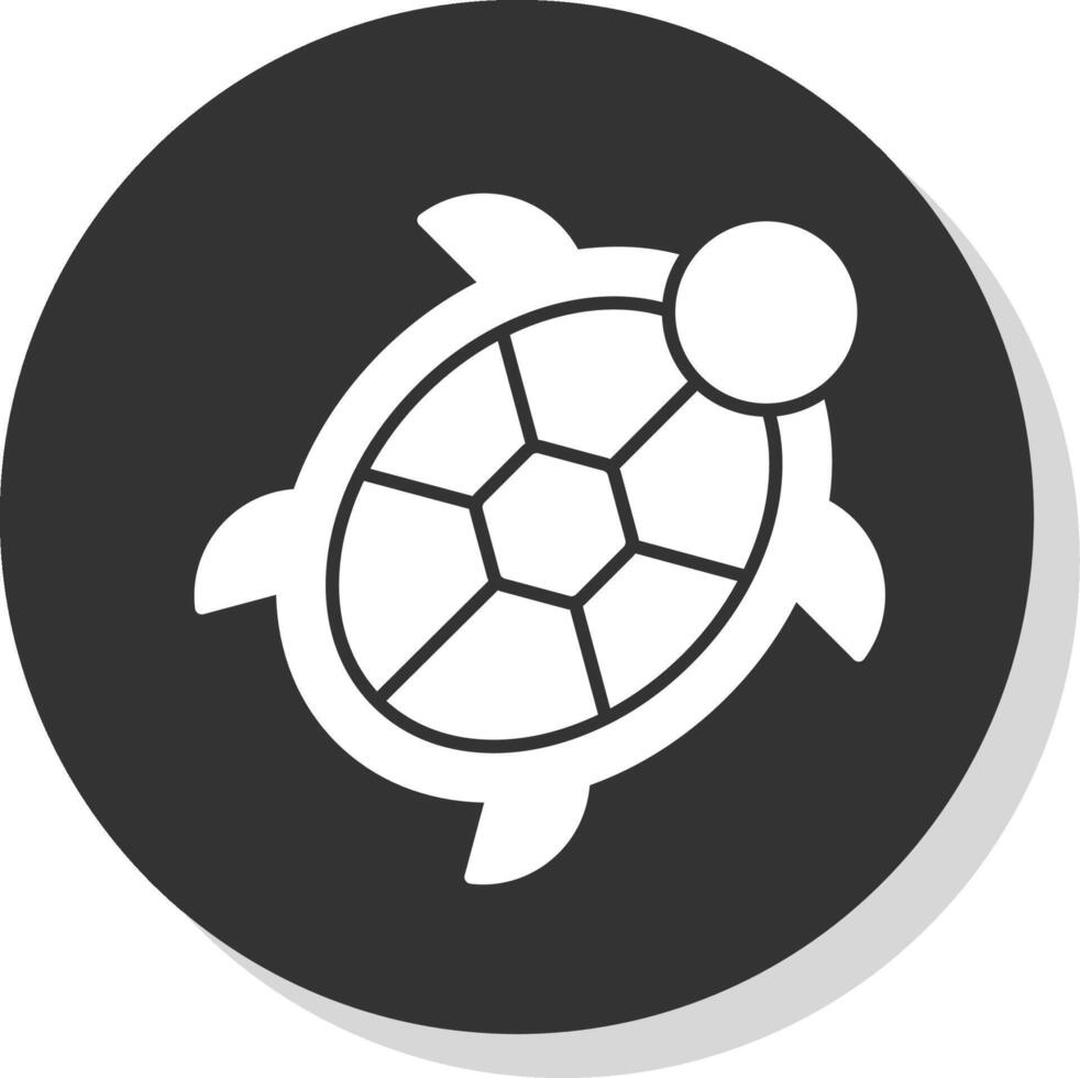 tartaruga glifo cinzento círculo ícone vetor