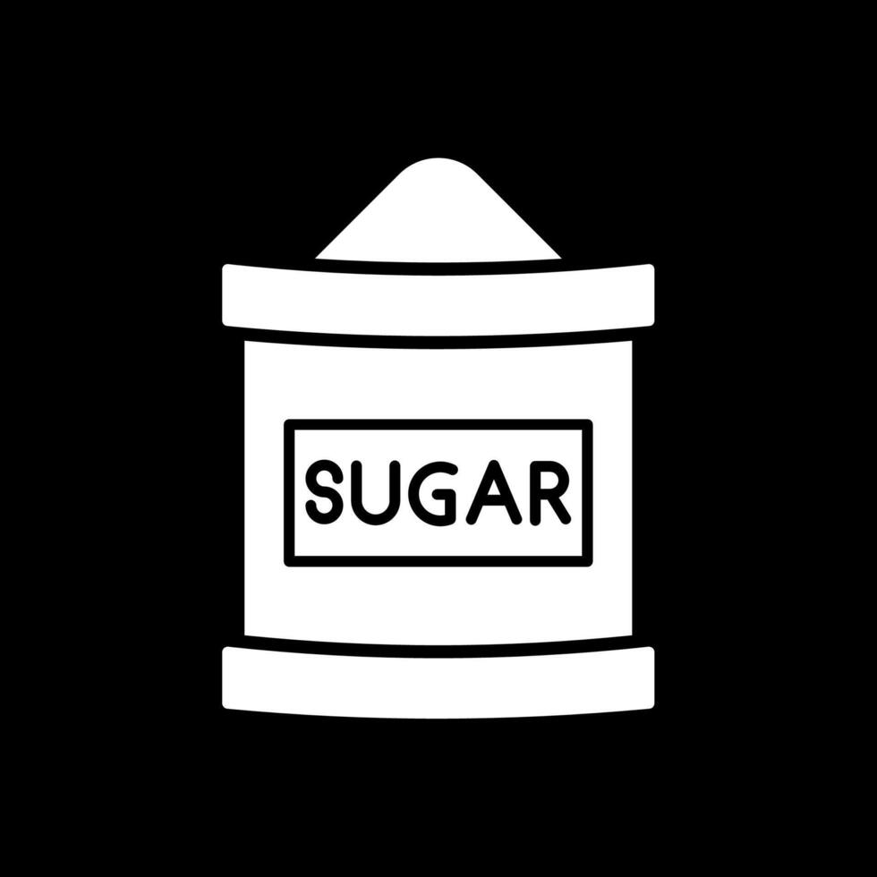 saco de açúcar glifo ícone invertido vetor