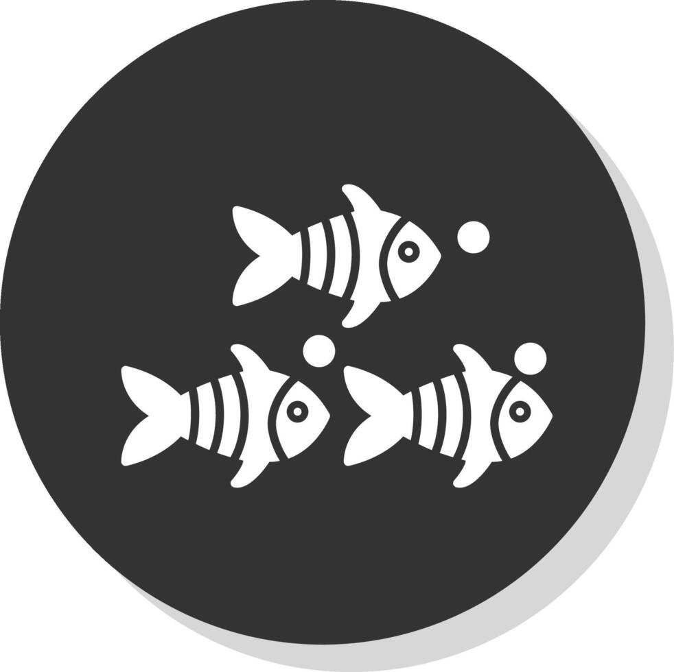 peixe glifo cinzento círculo ícone vetor