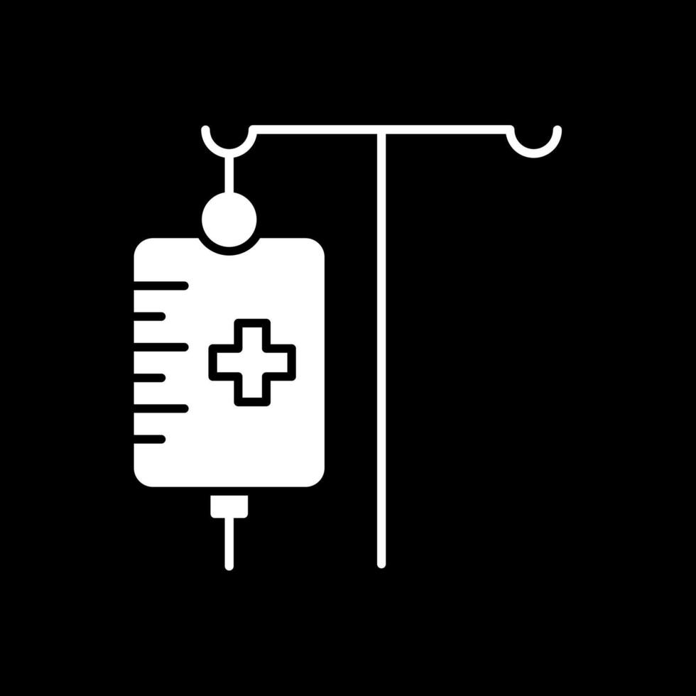 ícone invertido de glifo de gotejamento médico vetor