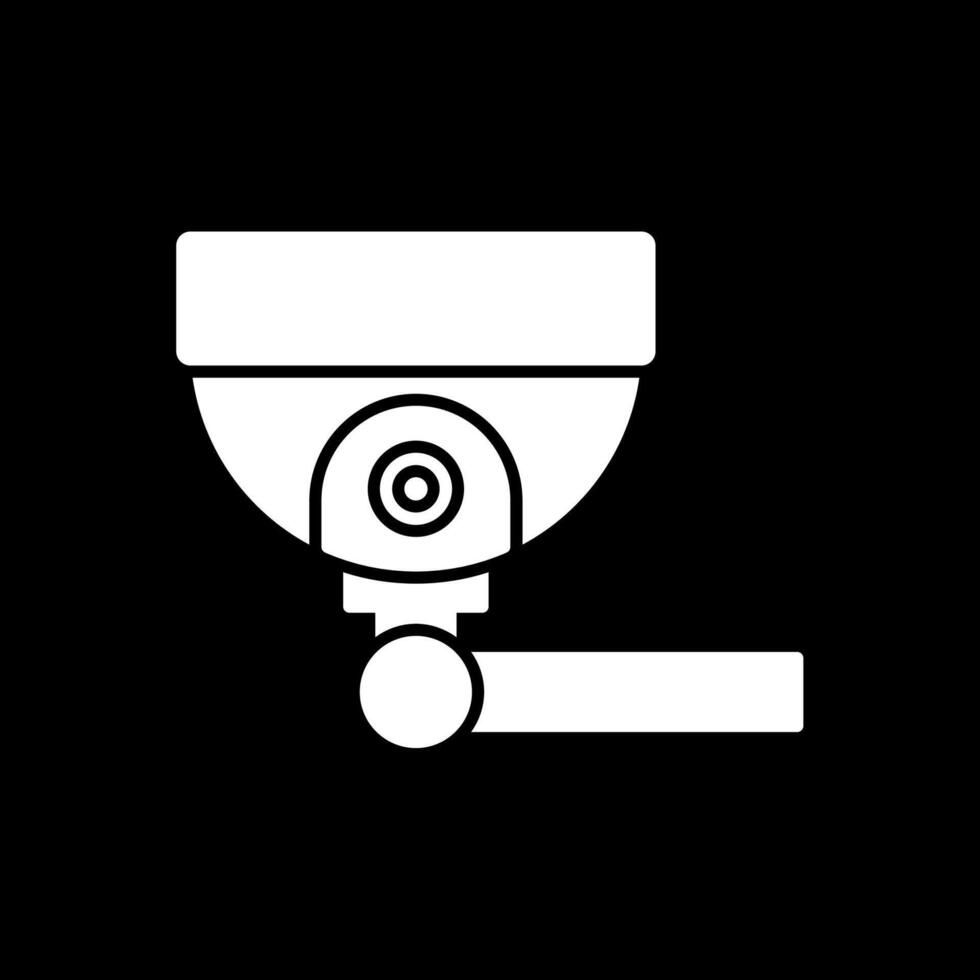 ícone invertido do glifo da câmera de segurança vetor