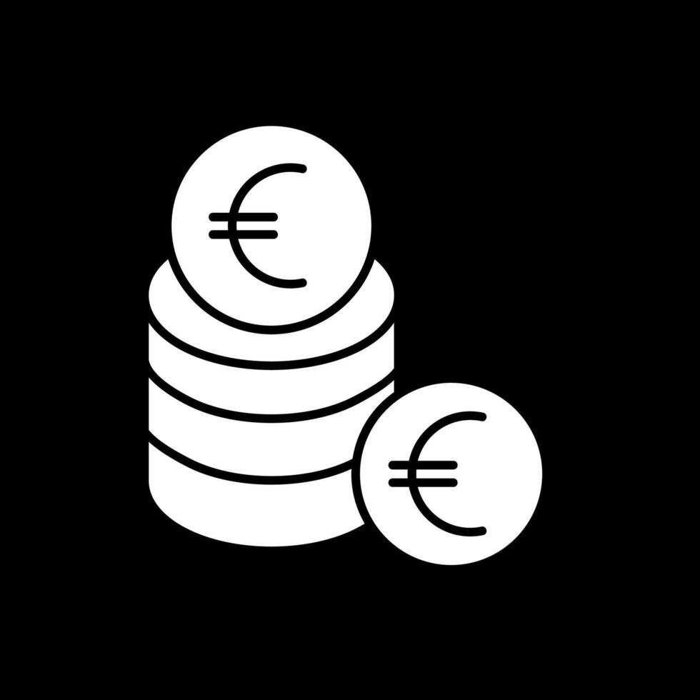 euro glifo invertido ícone vetor