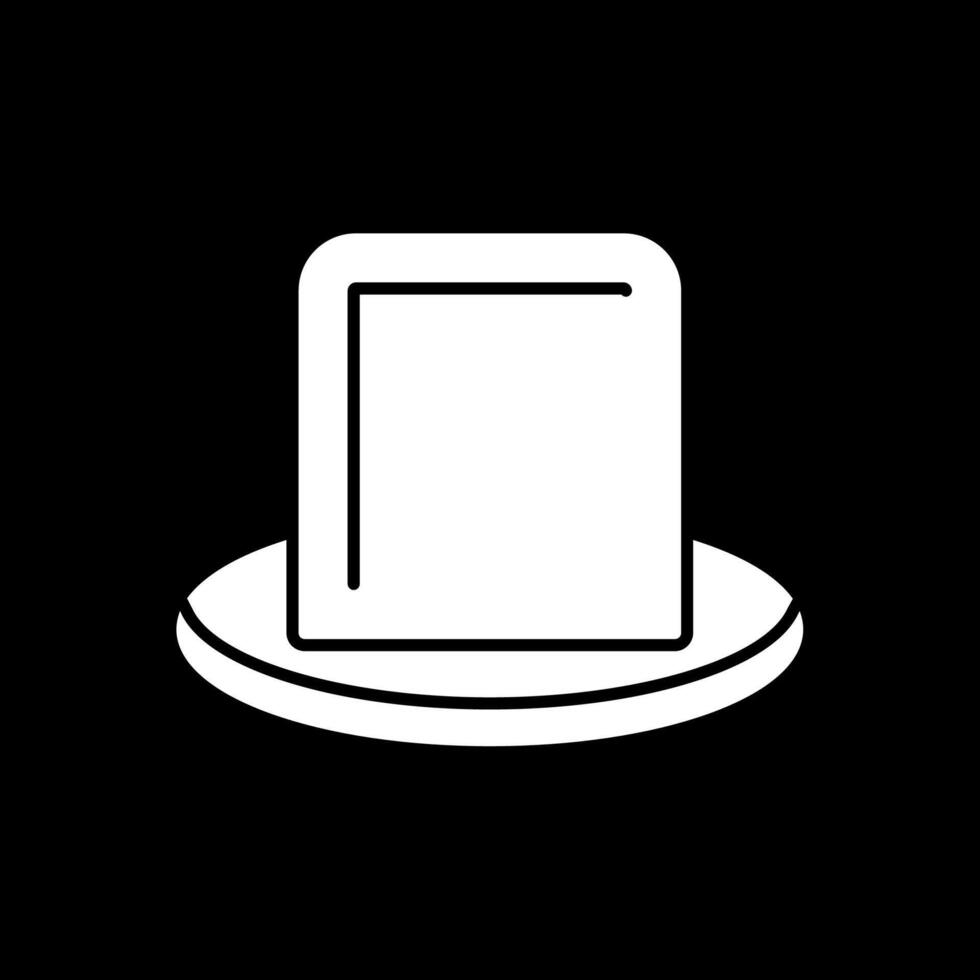 ícone invertido de glifo de chapéu vetor