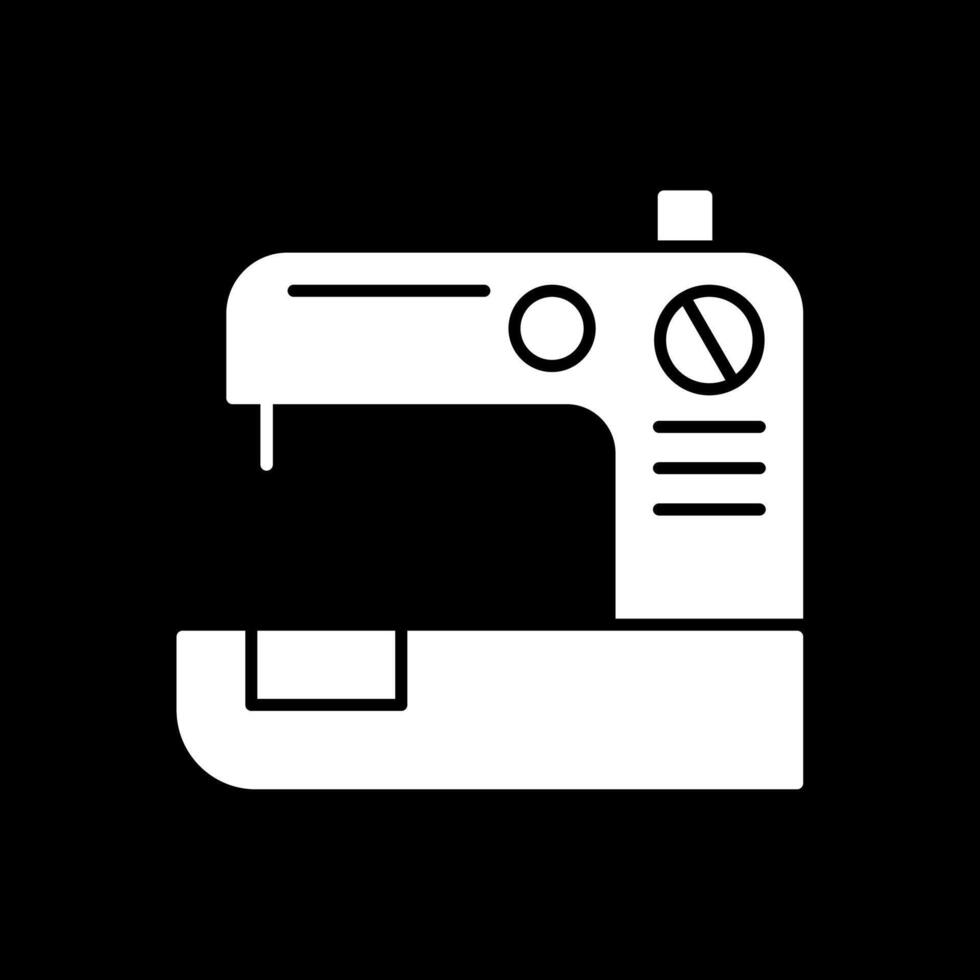 ícone invertido do glifo da máquina de costura vetor