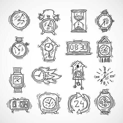 Conjunto de ícones de relógio vetor