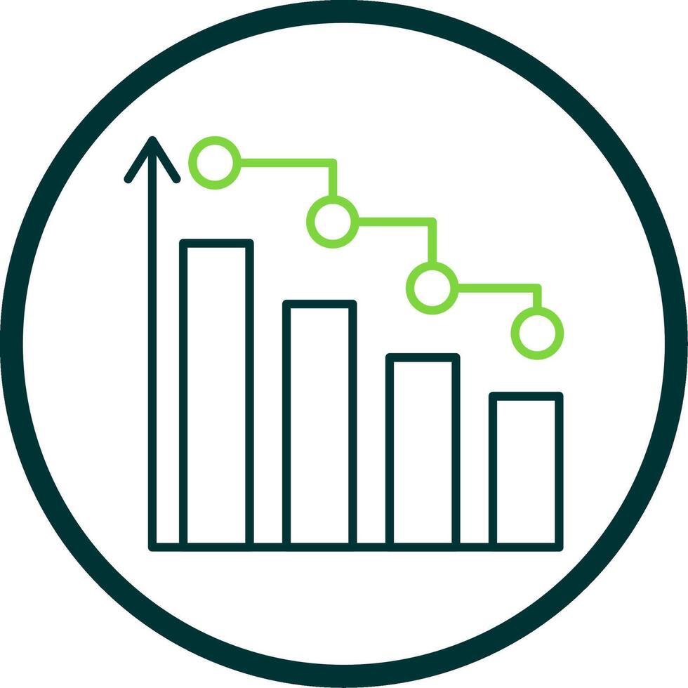 Barra gráfico linha círculo ícone vetor