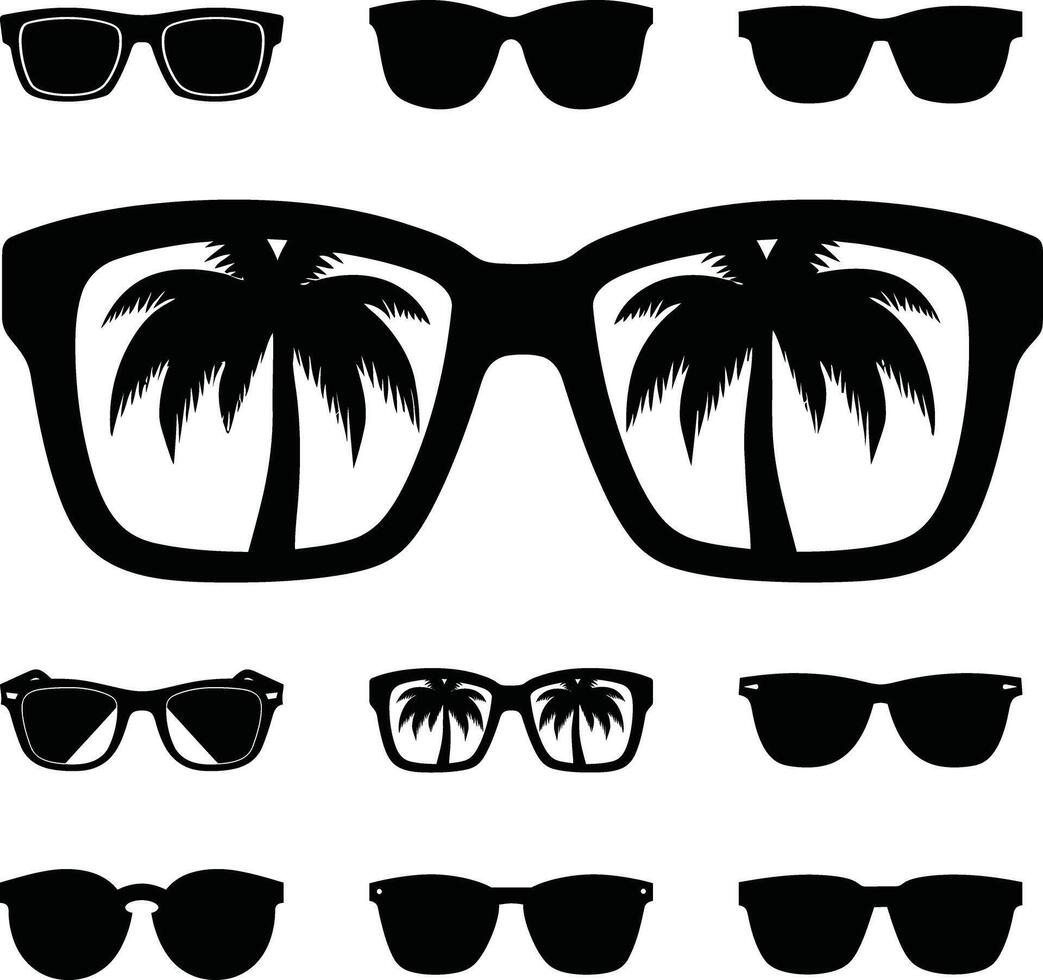 minimalista oculos de sol agrupar limpar \ limpo linhas, máximo estilo vetor