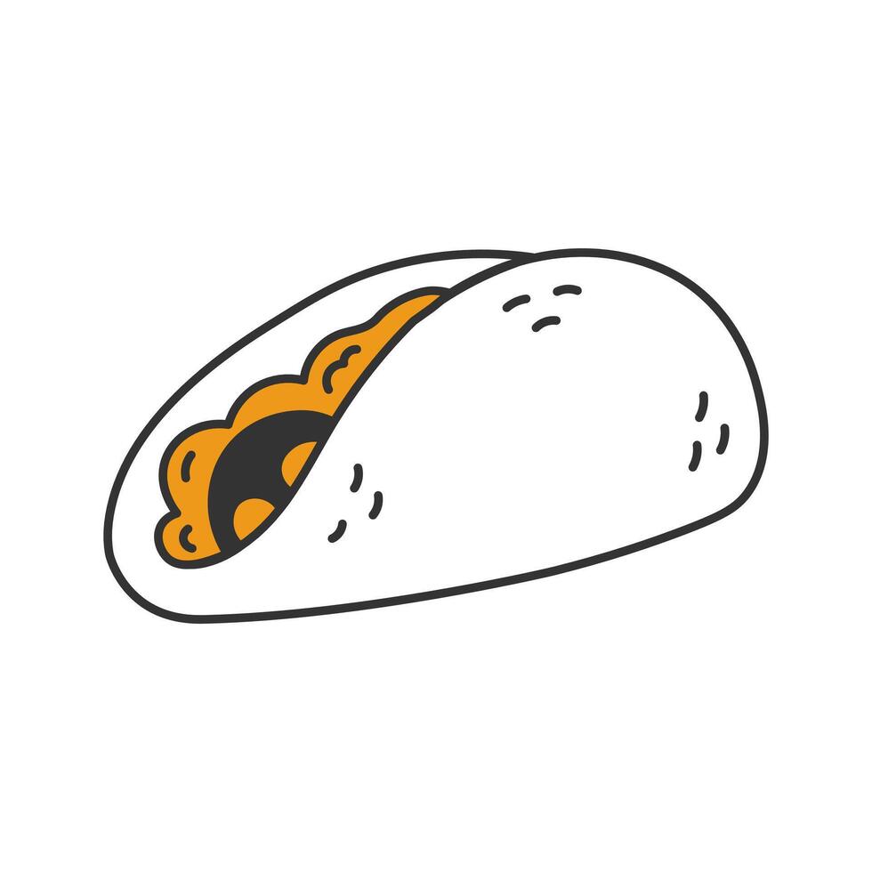 taco mexicano Comida rabisco ilustração vetor