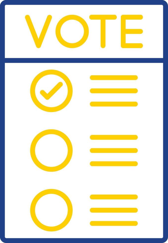 número do voto linha dois cor ícone vetor