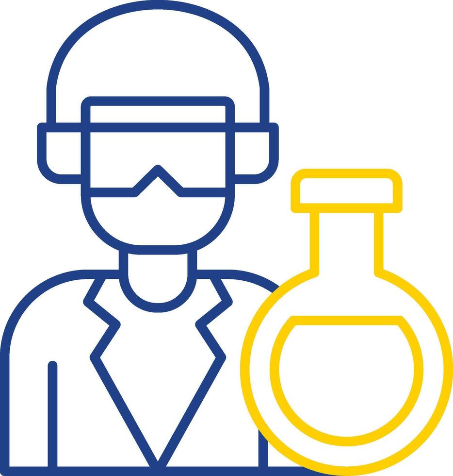 ícone de duas cores de linha química vetor