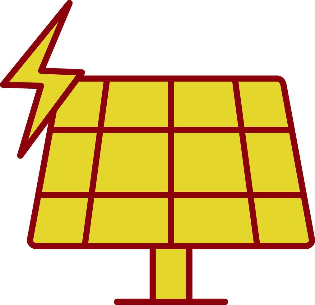 ícone de duas cores da linha de painel solar vetor