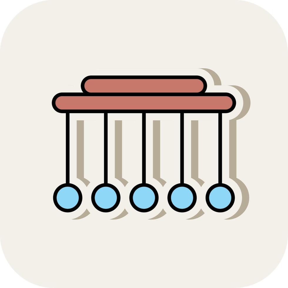 pêndulo linha preenchidas branco sombra ícone vetor