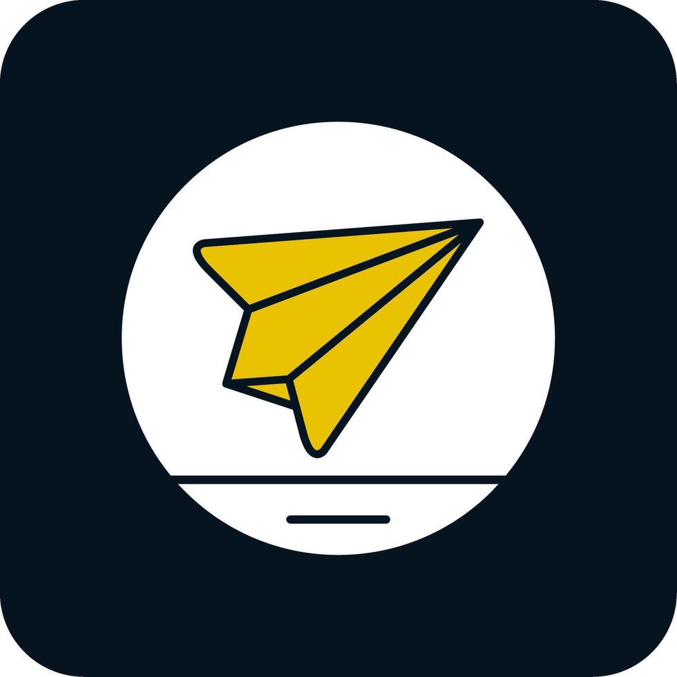 ícone de duas cores de glifo de avião de papel vetor