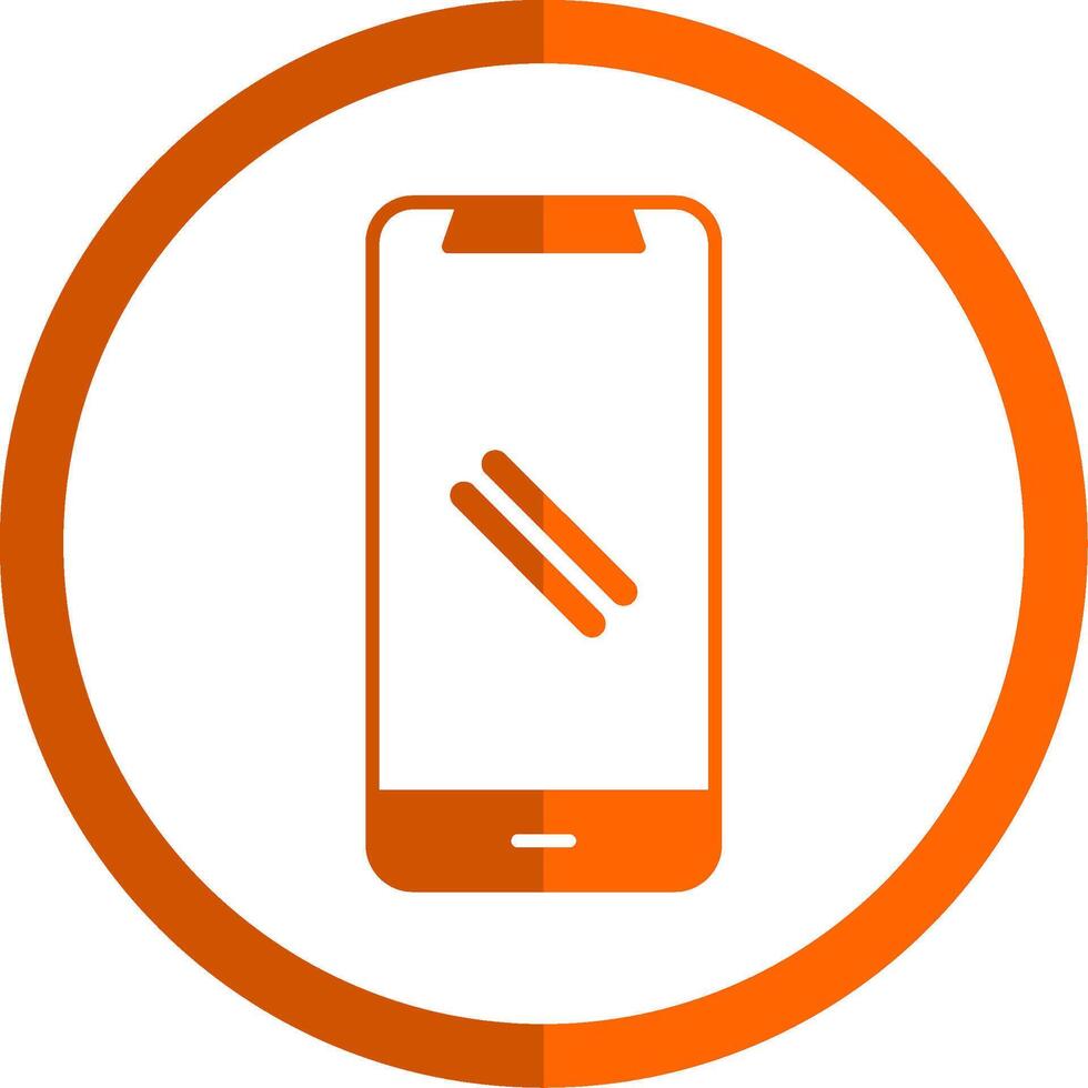 Smartphone glifo laranja círculo ícone vetor