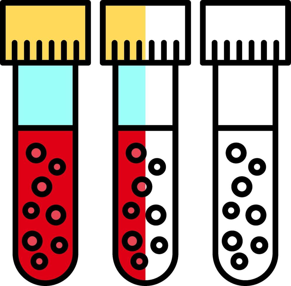 sangue teste preenchidas metade cortar ícone vetor