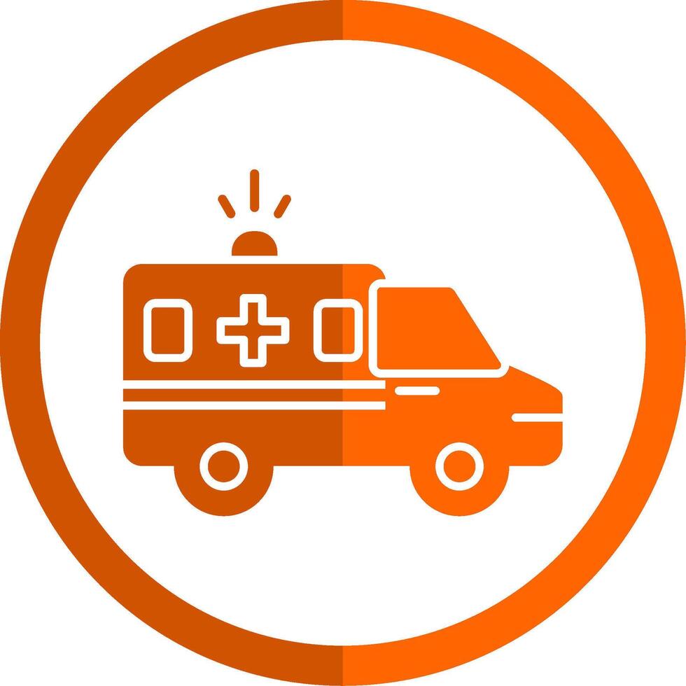 ambulância glifo laranja círculo ícone vetor