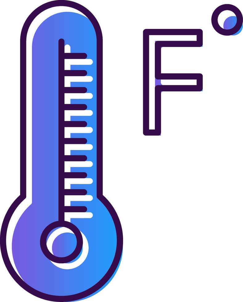 Fahrenheit graus gradiente preenchidas ícone vetor