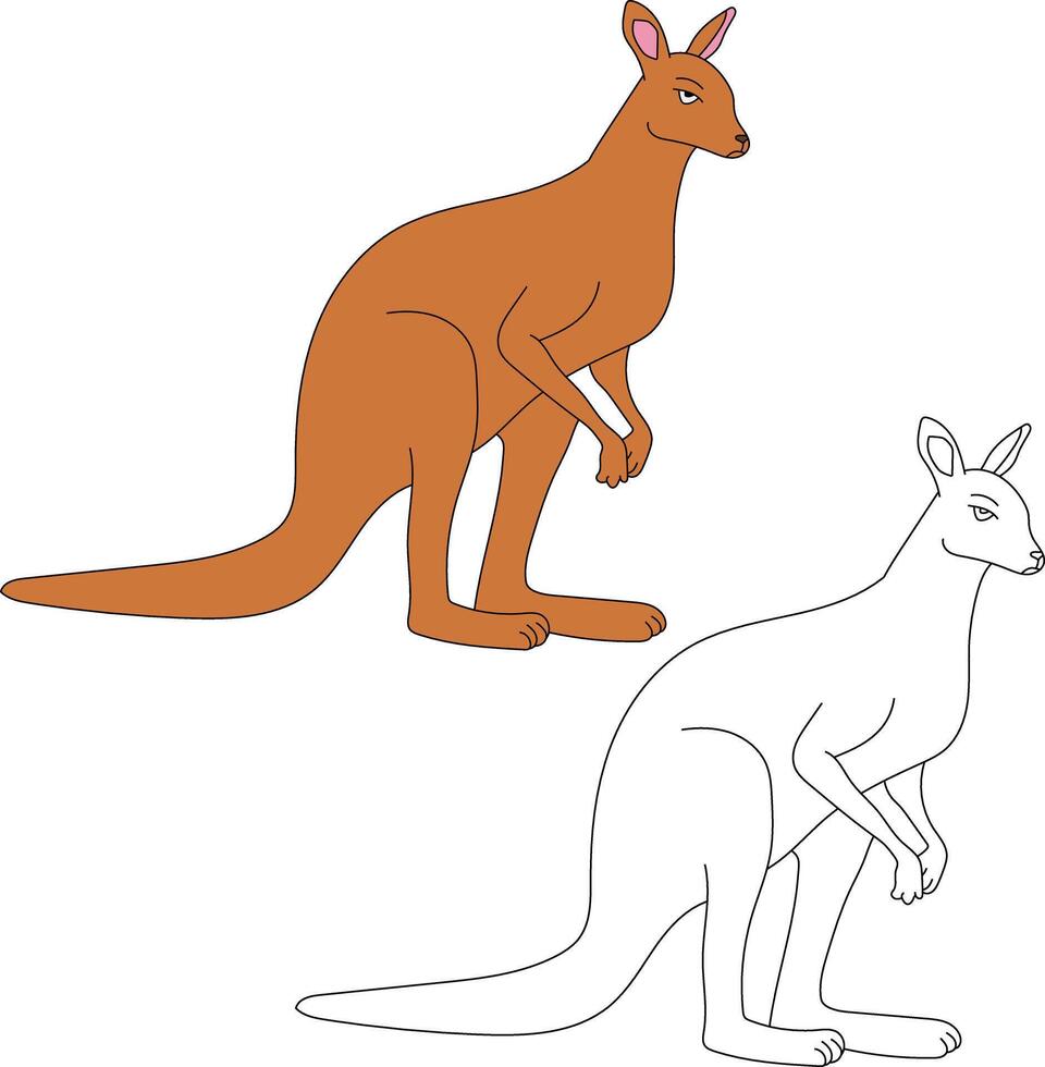 canguru clipart definir. desenho animado selvagem animais clipart conjunto para amantes do animais selvagens vetor