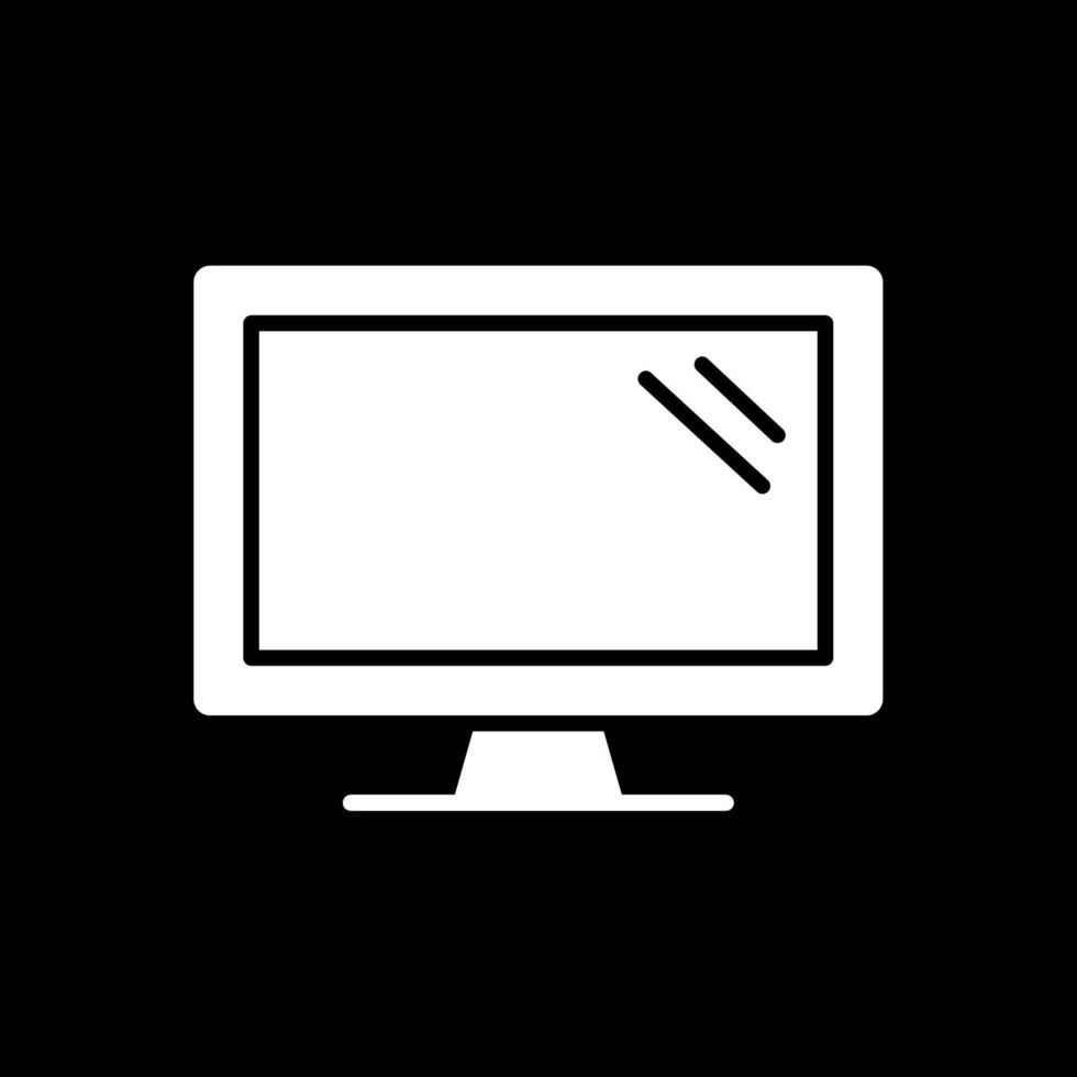 ícone invertido de glifo de computador vetor