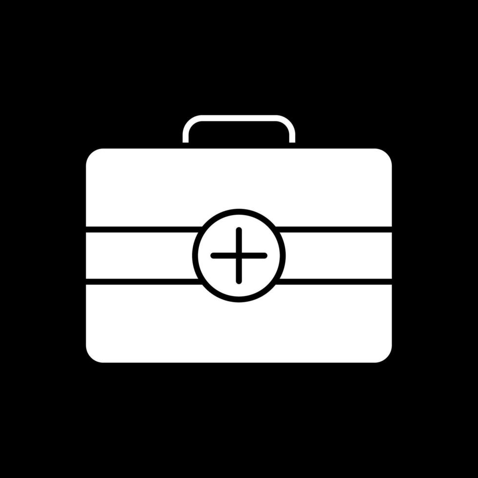 ícone invertido do glifo do kit de primeiros socorros vetor