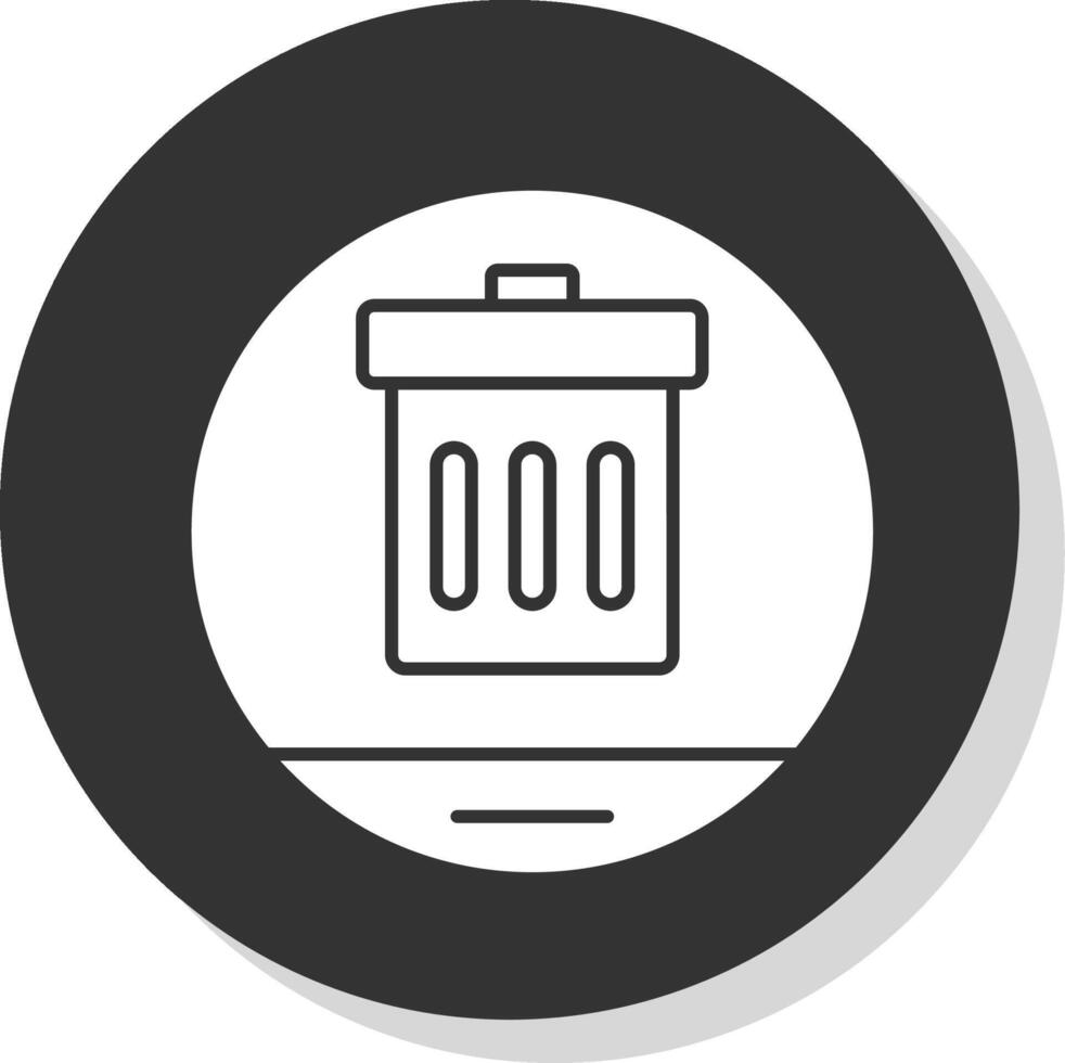 lixo glifo cinzento círculo ícone vetor