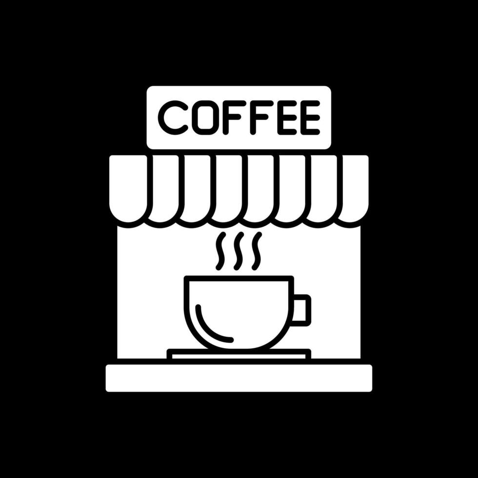 café glifo invertido ícone vetor