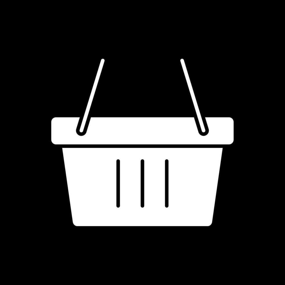 ícone invertido de glifo de cesta vetor