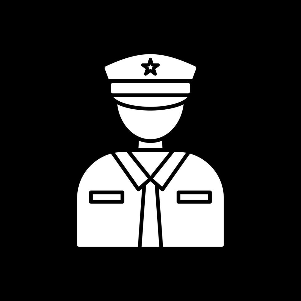 Policial glifo invertido ícone vetor