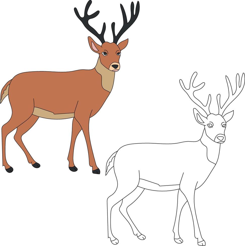 veado clipart definir. desenho animado selvagem animais clipart conjunto para amantes do animais selvagens vetor