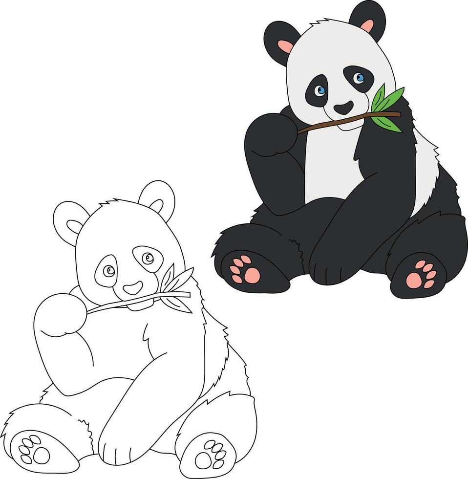 panda clipart definir. desenho animado selvagem animais clipart conjunto para amantes do animais selvagens vetor