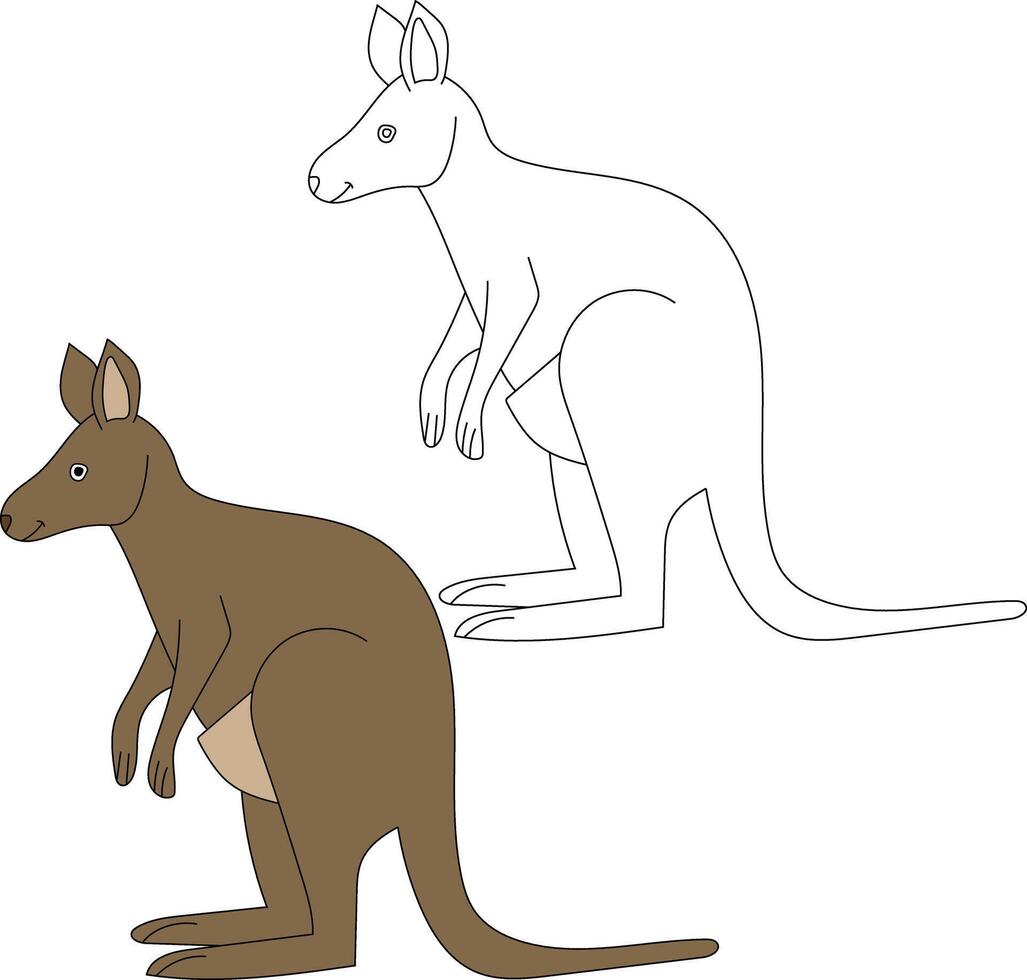 canguru clipart definir. desenho animado selvagem animais clipart conjunto para amantes do animais selvagens vetor
