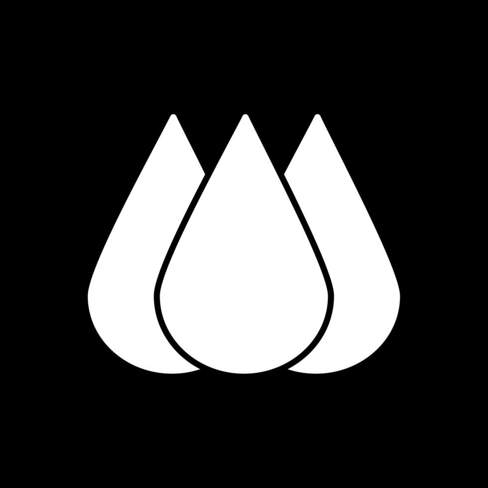 ícone invertido de glifo de chuva vetor