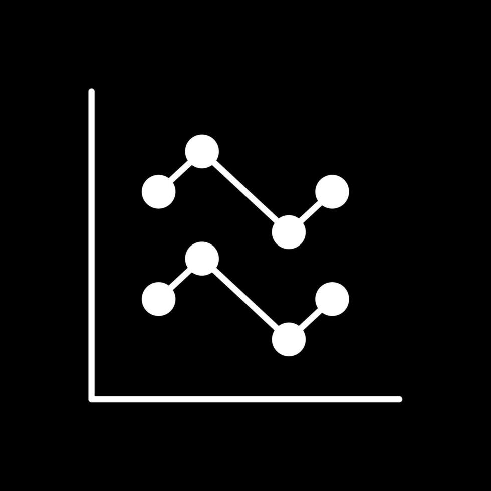 linha gráfico glifo invertido ícone vetor