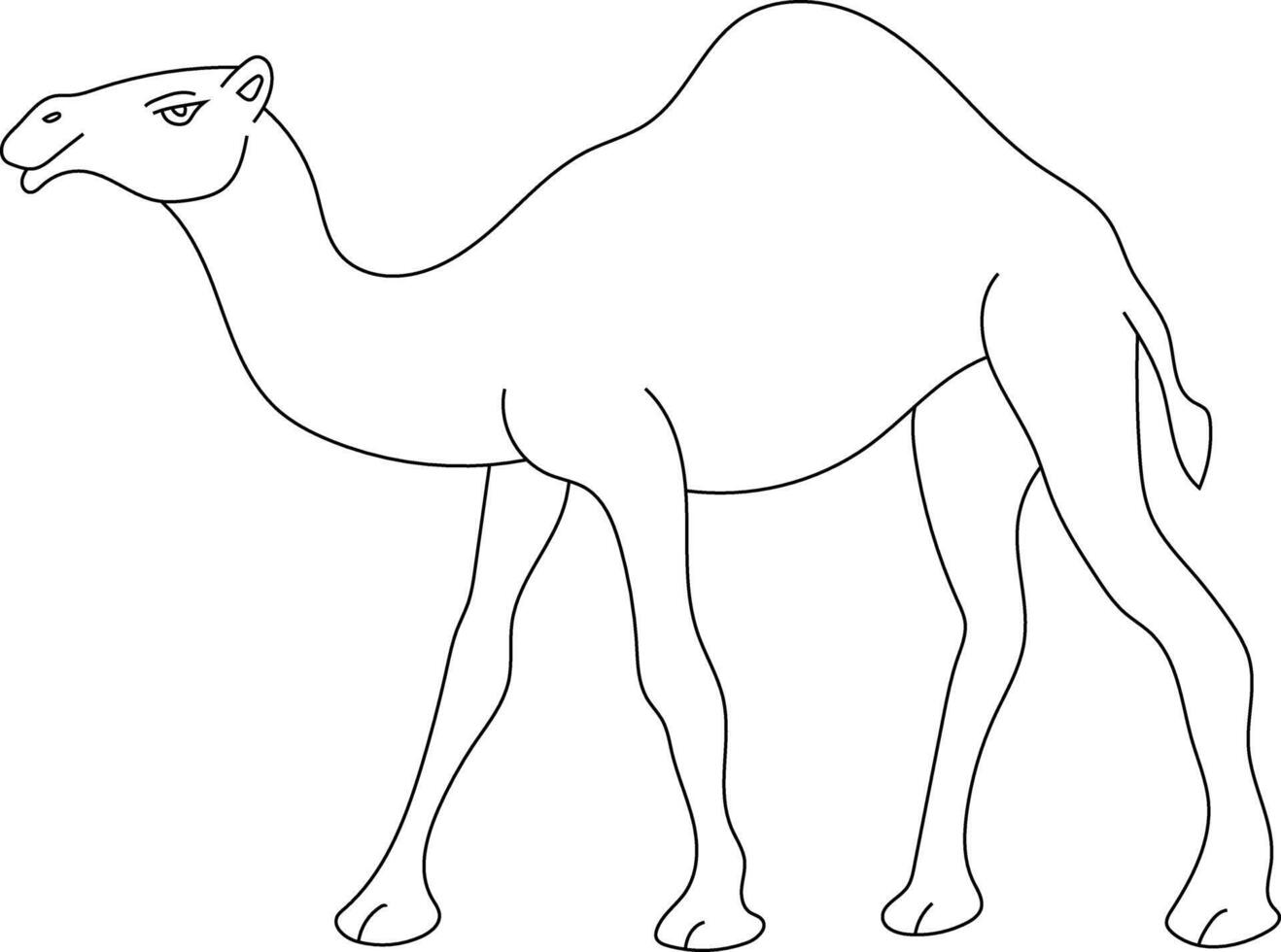 esboço camelo clipart. rabisco animais clipart. desenho animado selvagem animais clipart para amantes do animais selvagens vetor
