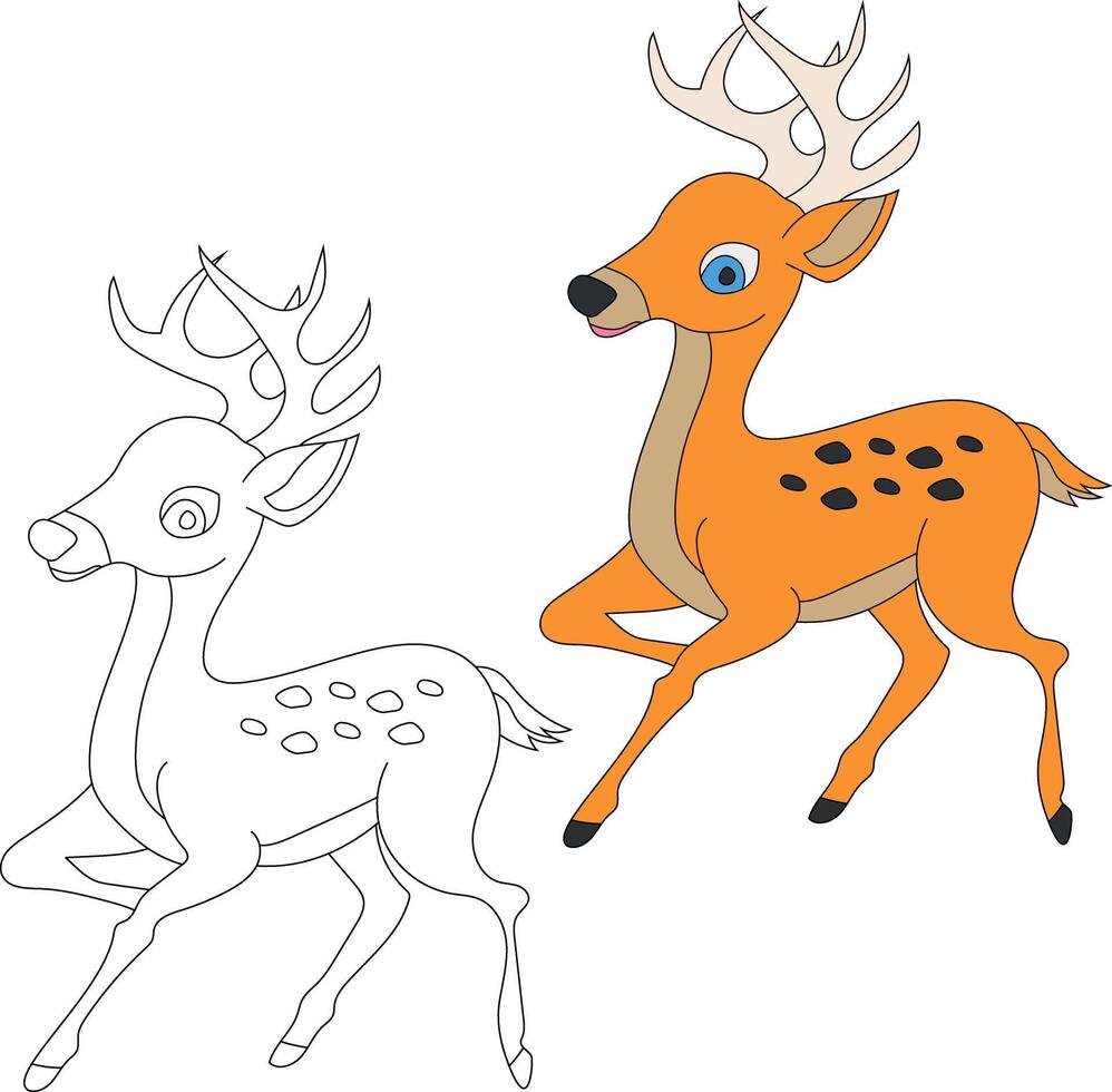 veado clipart definir. desenho animado selvagem animais clipart conjunto para amantes do animais selvagens vetor