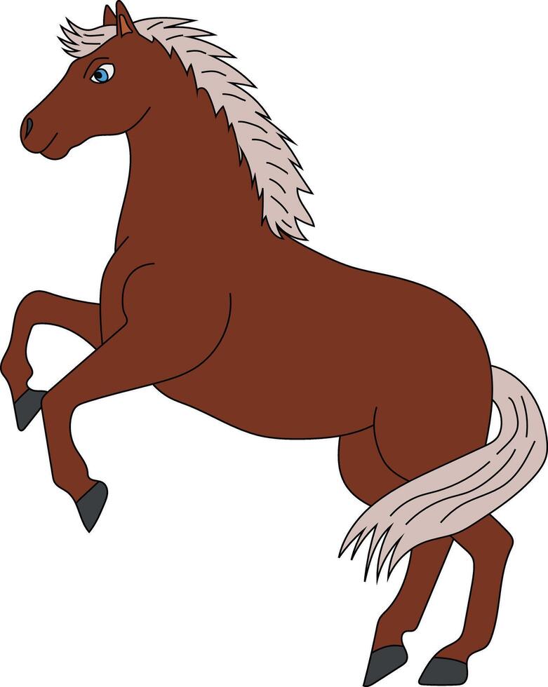 cavalo clipart. rabisco animais clipart. desenho animado selvagem animais clipart para amantes do animais selvagens vetor