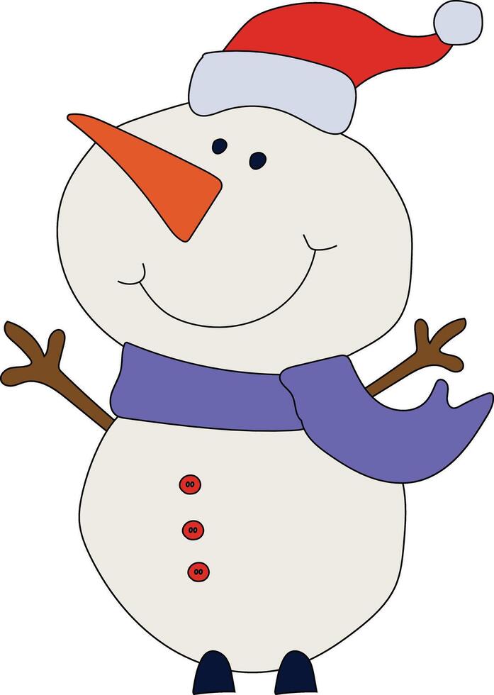 colorida boneco de neve clipart para amantes do inverno temporada. isto inverno tema boneco de neve ternos Natal celebração vetor