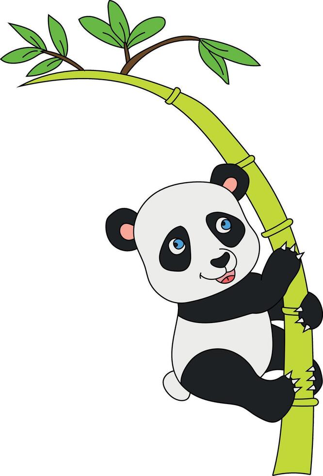 colorida panda clipart. rabisco animais clipart. desenho animado selvagem animais clipart para amantes do animais selvagens vetor