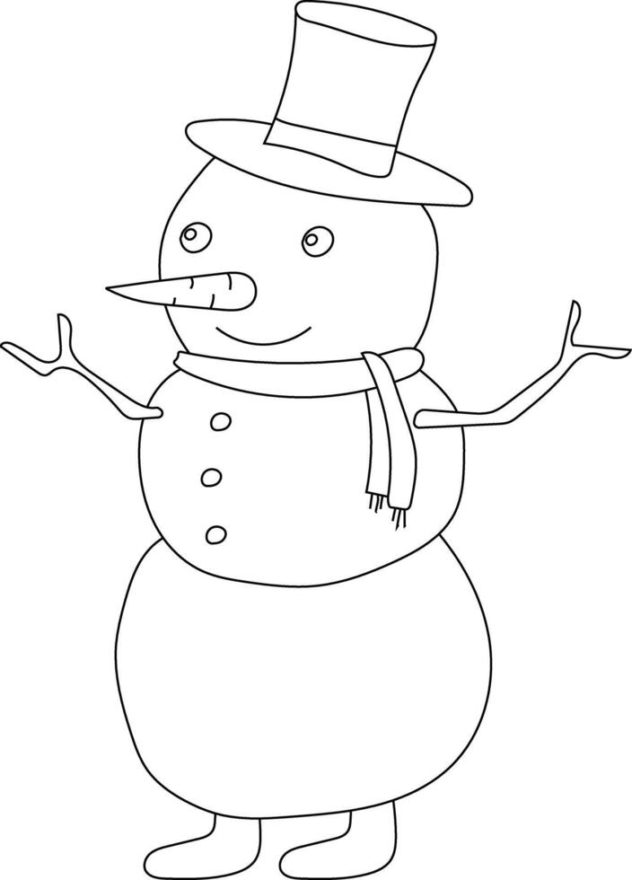esboço boneco de neve clipart para amantes do inverno temporada. isto inverno tema boneco de neve ternos Natal celebração vetor