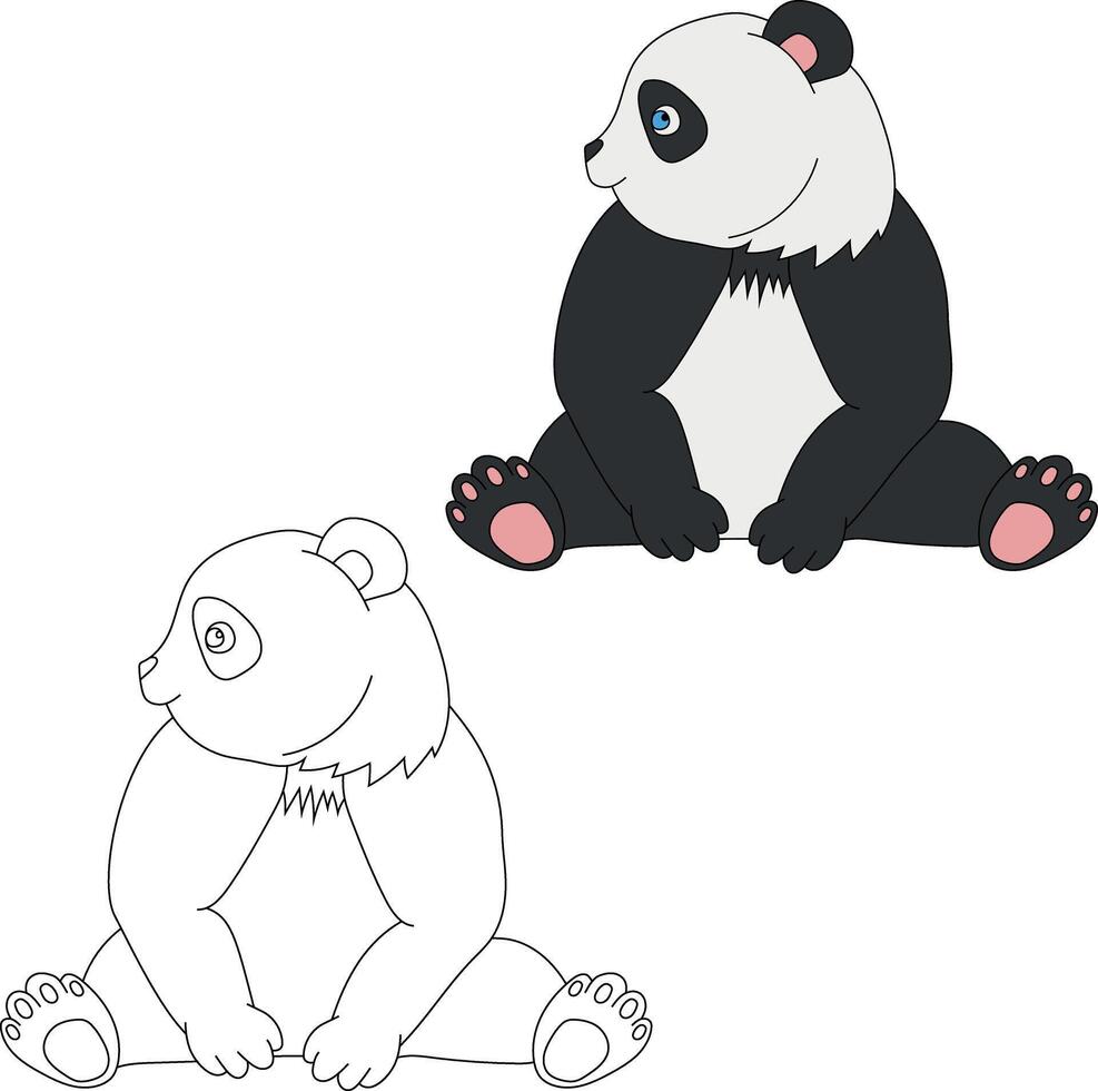 panda clipart definir. desenho animado selvagem animais clipart conjunto para amantes do animais selvagens vetor