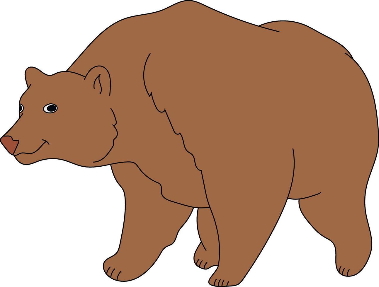 colorida Urso clipart. rabisco animais clipart. desenho animado selvagem animais clipart para amantes do animais selvagens vetor