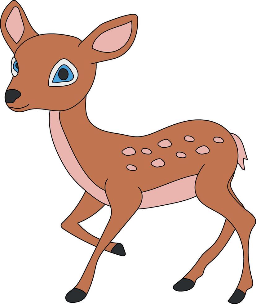 colorida veado clipart. rabisco animais clipart. desenho animado selvagem animais clipart para amantes do animais selvagens vetor