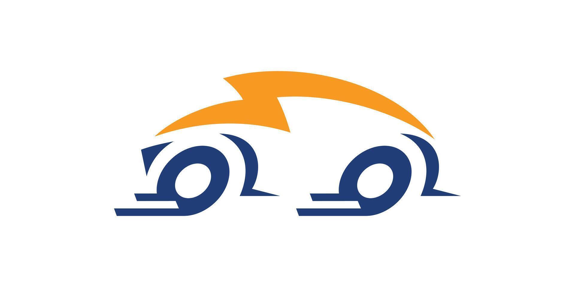 criativo logotipo Projeto combinação do moto e carro, velocidade, tecnologia, aceleração, elétrico carro, logotipo Projeto modelo, ícone, , símbolo, criativo ideia. vetor