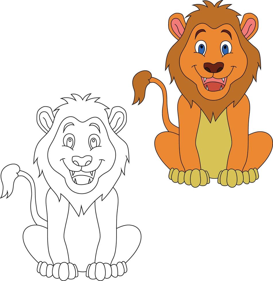 leão clipart definir. desenho animado selvagem animais clipart conjunto para amantes do animais selvagens vetor