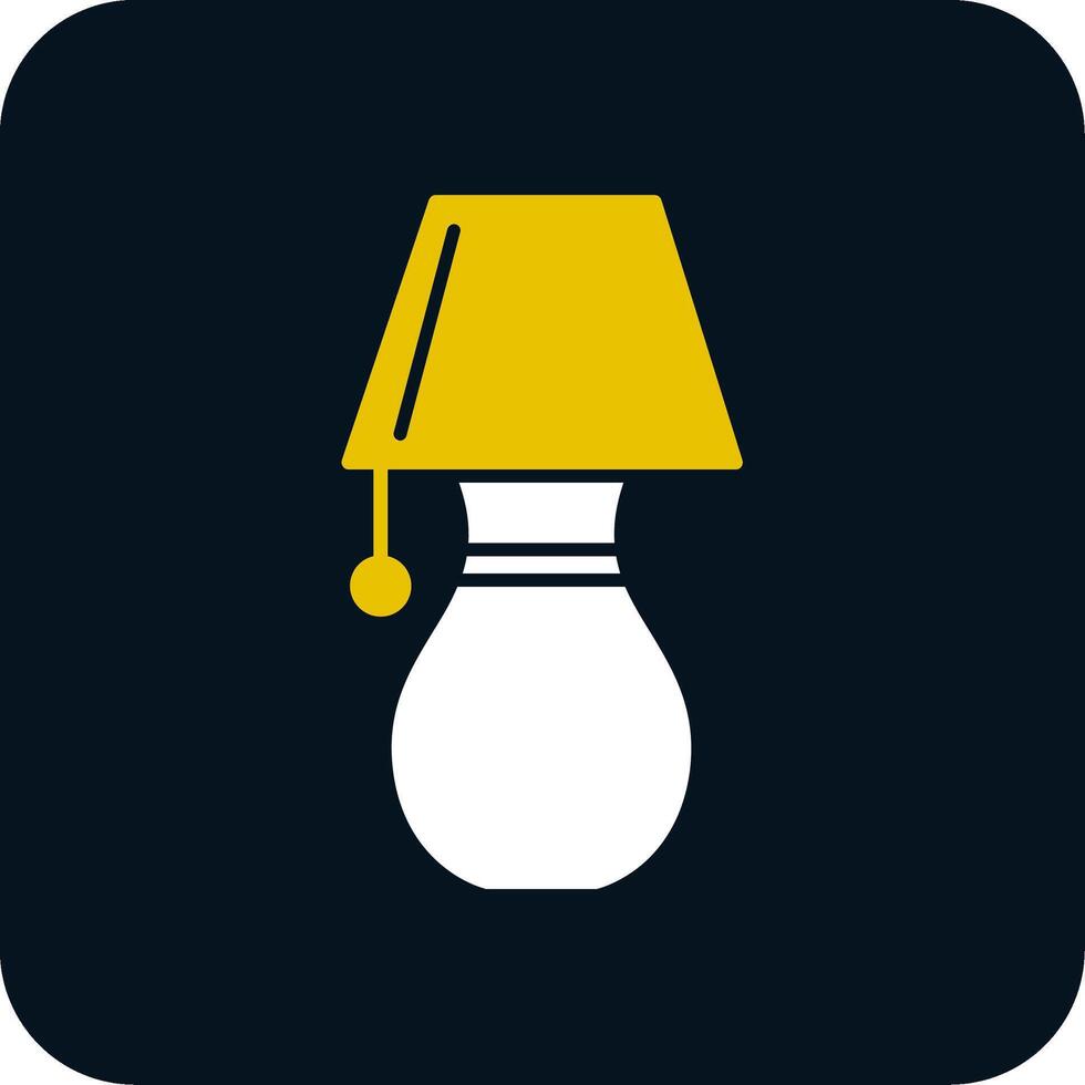 ícone de duas cores de glifo de lâmpada de mesa vetor