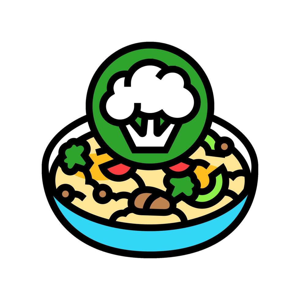 cozinhando vegano Comida cor ícone ilustração vetor