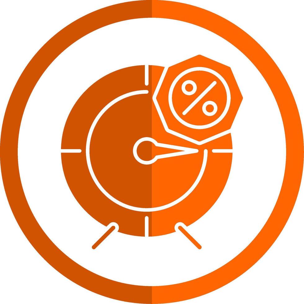 temporário oferta glifo laranja círculo ícone vetor